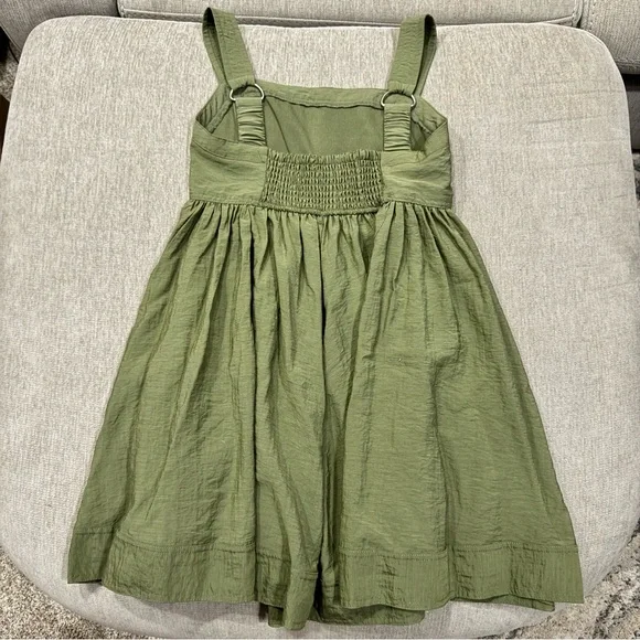 Army Green Cargo Dress w/ Front Pockets - Picture 5 of 8